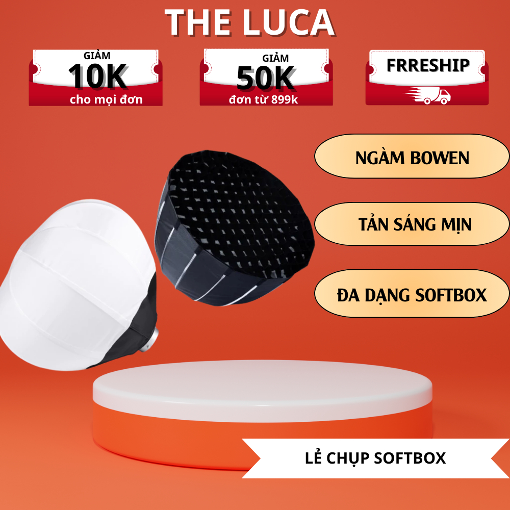 Chụp Softbox Cầu, Softbox Tổ Ong Tản Sáng Cho Đèn Studio, Đèn Trợ Sáng Ngàm Bowen