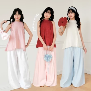 Quần suông ống rộng linen 2 lớp Palazzo Pants