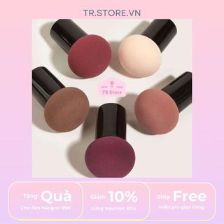Mút trang điểm đầu nấm có tay cầm tán kem nền