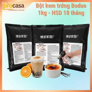 Bột 1kg Boduo Kem trứng - Bột Pha Chế Trà Kem Trứng, Trà Sữa, Đá Xay - Nguyên liệu pha chế chính hãng