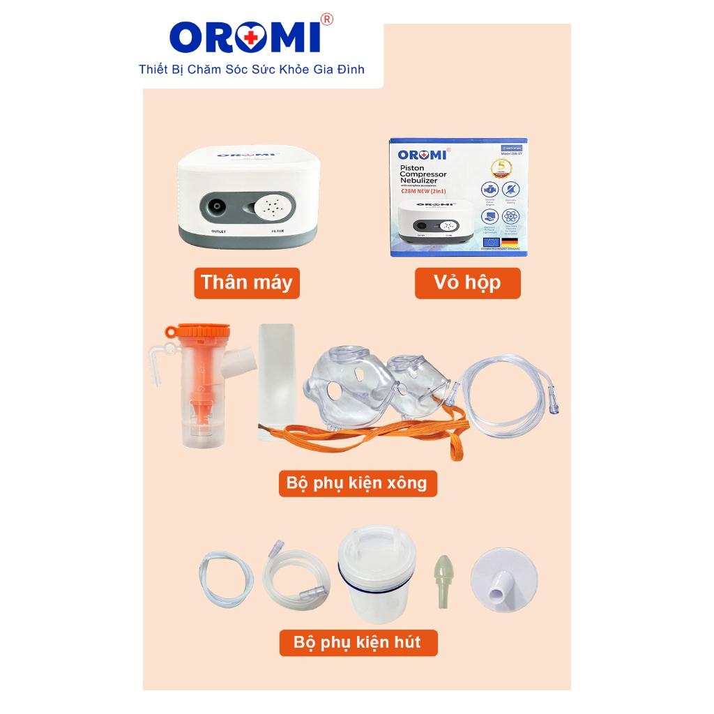 Máy Xông Khí Dung OROMI SW-1Y - Động Cơ Piston Cải Tiến