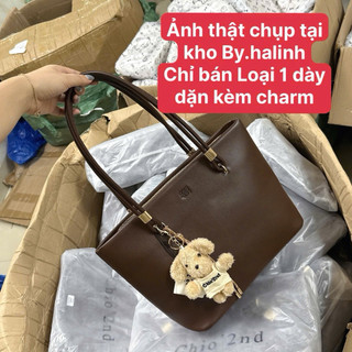 CHIO2ND - Tặng Charm - Túi bigsize 33cm Nâu Vintage Tote