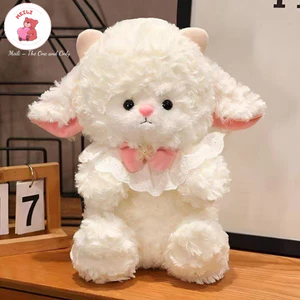Gấu Bông Nhỏ Cừu Xù Trắng Hàng Cao Cấp Mềm Mịn Size 36cm MEILI STORE