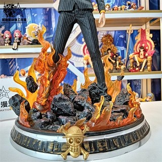 Tượng Sanji Hắc Cước One Piece GK Phát Sáng - Hiệu Ứng Lửa - Mẫu Dream 38cm - Quà Tặng Sưu Tầm