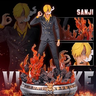 Tượng Sanji Hắc Cước One Piece GK Phát Sáng - Hiệu Ứng Lửa - Mẫu Dream 38cm - Quà Tặng Sưu Tầm