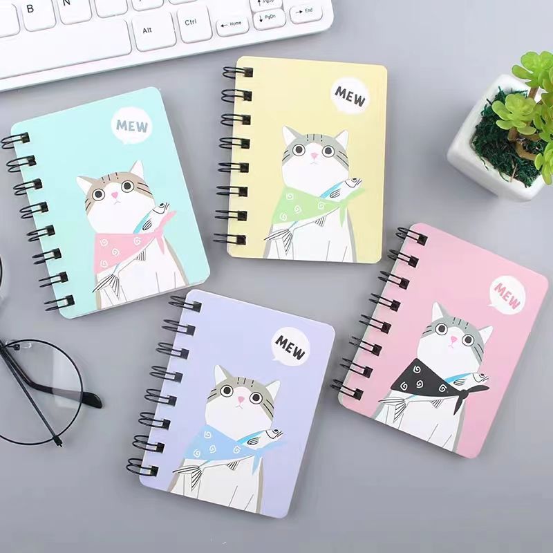 Sổ tay mini A7 lò xo Hình mèo dễ thương Ghi chép nhanh Nhỏ gọn bỏ túi ...