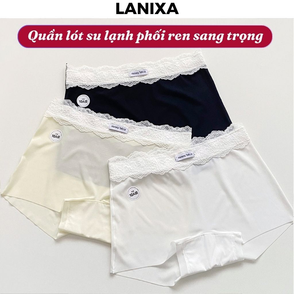 Quần lót boxer nữ su lụa cao cấp mỏng nhẹ mềm mại thoáng khí cạp vừa tôn dáng gợi cảm LANIXA L6828