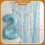 Bóng số màu xanh pastel trang trí tiệc - số tuổi - sinh nhật - sự kiện (80cm)