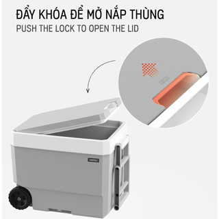 Thùng đá giữ lạnh LUGO MATSU dung tích 25L - 35L Giữ lạnh 24h, bánh xe linh hoạt, quai xách tiện lợi
