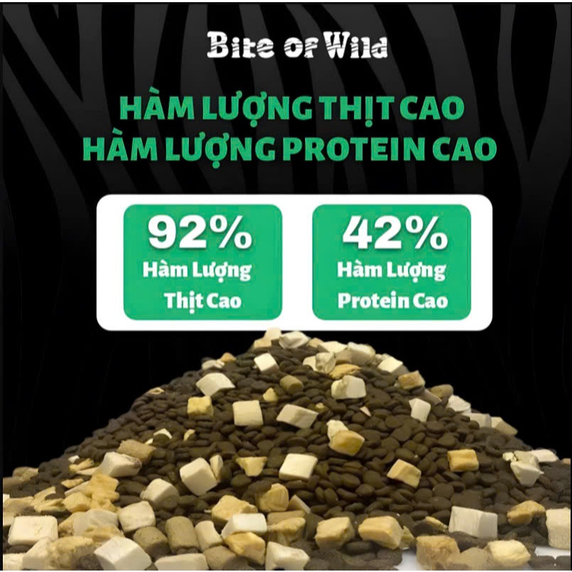 Hạt Mèo Bite Of Wild 1kg – Thức Ăn Cao Cấp, 42% Protein, Không Ngũ Cốc, Thịt Gà & Cá Biển Sâu – Dành Cho Mọi Lứa Tuổi