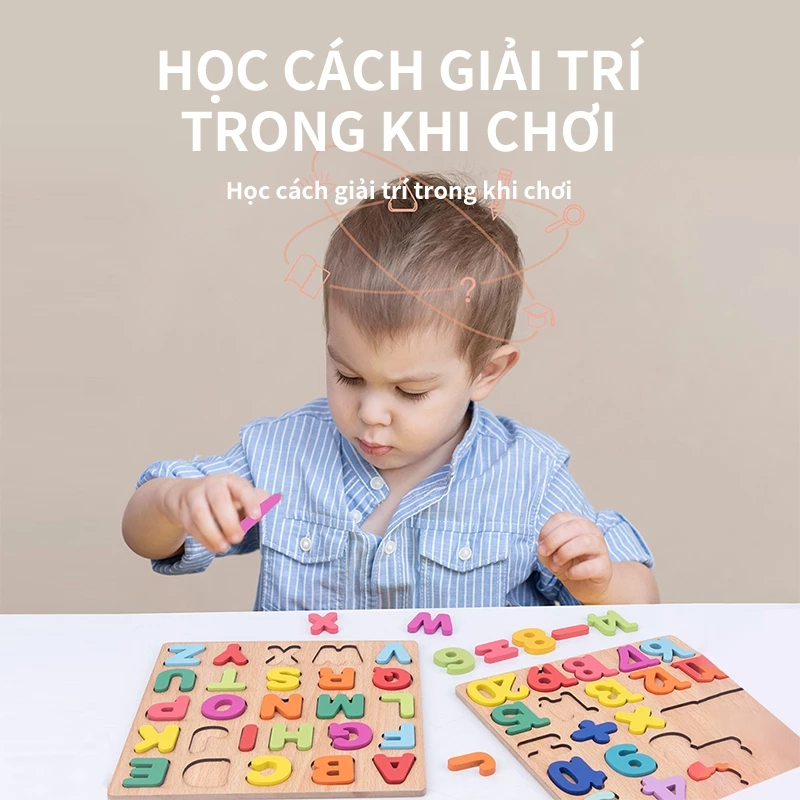 ( Kích Thước 20x20 Cm) Đồ Chơi Bảng Nổi Ghép Bằng Gỗ Kích Cho Bé Làm Quen Với Chữ Và Số