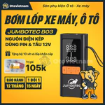 Bơm Lốp Điện Tử Nguồn Kép Jumbotec B03: Pin 6000mAh & Tẩu 12V, Đèn Pin & Sạc DP | Bảo Hành 12 Tháng — ảnh 1