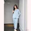 Bộ đồ pijama lụa dài, áo có vạch ti tiện lợi dành cho mẹ bầu và sau sinh - B700 B2MUM