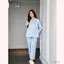 Bộ đồ pijama lụa dài, áo có vạch ti tiện lợi dành cho mẹ bầu và sau sinh - B700 B2MUM