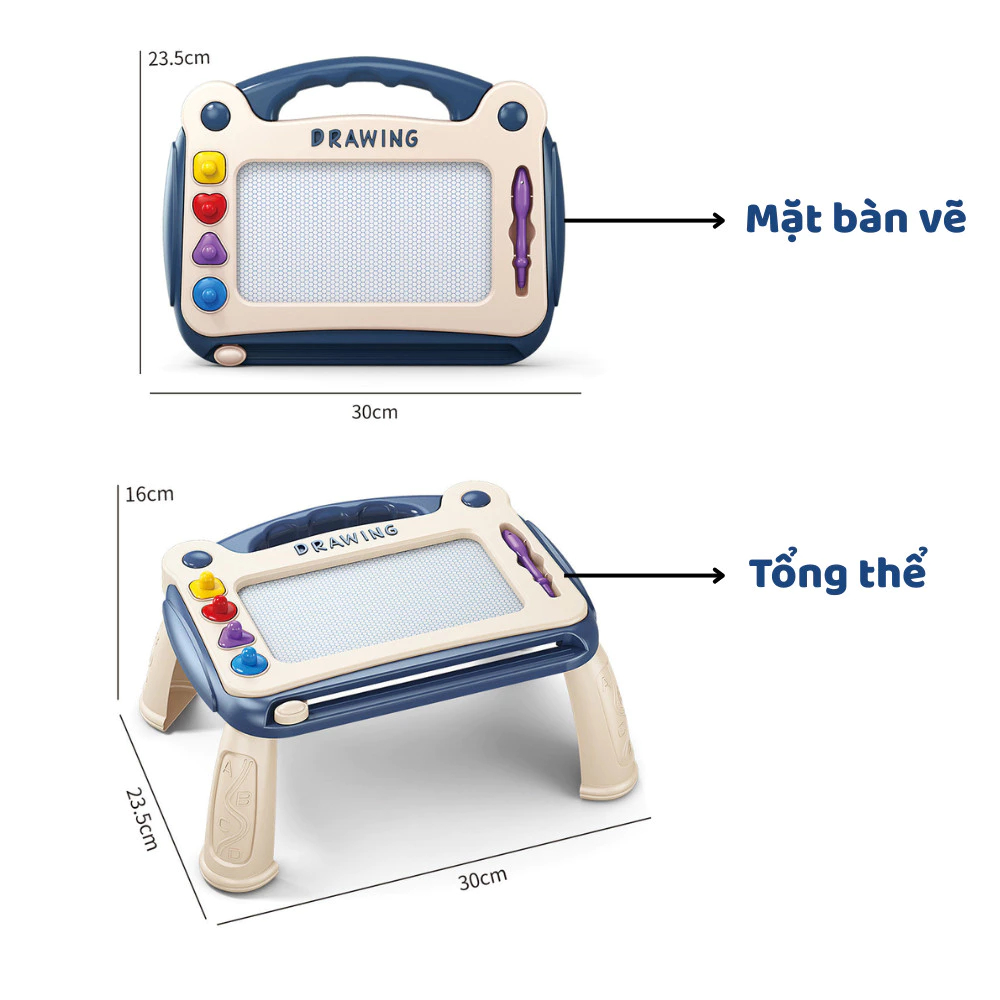 Bảng Viết Thông Minh có chân Kèm Bút Màu Cho Bé Học Tập Bảng Vẽ 2 Mặt Từ Tính Nam Châm Dễ Xóa