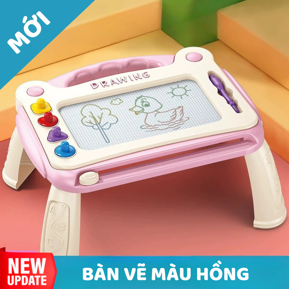 Bảng Viết Thông Minh có chân Kèm Bút Màu Cho Bé Học Tập Bảng Vẽ 2 Mặt Từ Tính Nam Châm Dễ Xóa