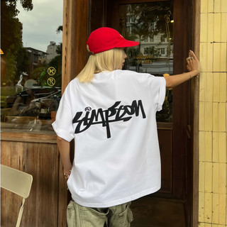 Áo Thun Boxy Tatami Thêu Graffiti Simpson  Unisex Nam Nữ Oversize