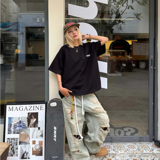 Áo Thun Boxy Tatami Thêu Graffiti Simpson  Unisex Nam Nữ Oversize