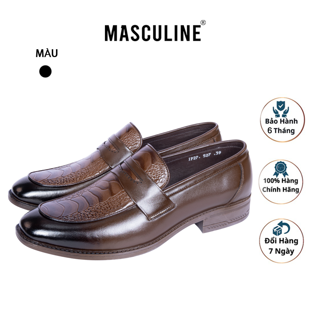 Giày công sở nam da bò MASCULINE MCS509 - Giày lười thiết kế dáng công sở sang trọng, lịch lãm