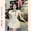 Đầm Xòe Họa Tiết Chấm Bi Tay Phồng Dễ Thương