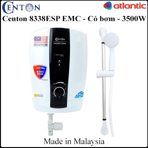 8338ESP -- Máy nước nóng Centon 8338ESP EMC 3500W - Có bơm trợ lực ...