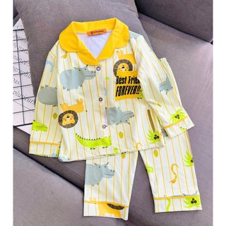 Bộ thun lạnh in 3D Ann's Kids tay dài quần dài pijama cho bé trai mặc ngủ chất mềm mịn mát họa tiết siêu nhân, xe hơi