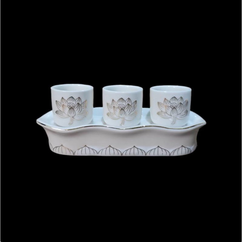 Bộ chung cúng nước Bạch Ngọc 1 ly 3 ly 5 ly.
