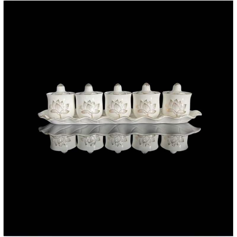Bộ chung cúng nước Bạch Ngọc 1 ly 3 ly 5 ly.