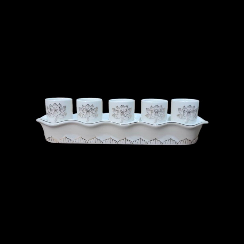 Bộ chung cúng nước Bạch Ngọc 1 ly 3 ly 5 ly.