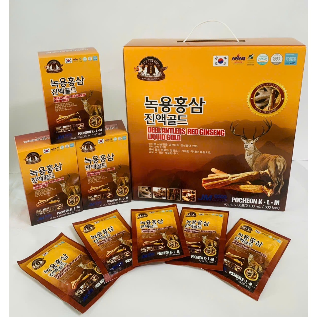 [HÀNG MỚI VỀ] Nước Hồng Sâm Nhung Hươu Hàn Quốc, Hộp Vàng 30 Gói