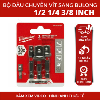 Bộ đầu chuyển vít sang bulong đầu 1/2 1/4 3/8 inch Milwaukee 48-32-5033