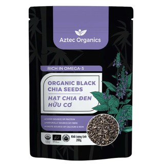 Hạt chia đen hữu cơ Aztec Organics Black Chia Seeds từ Peru
