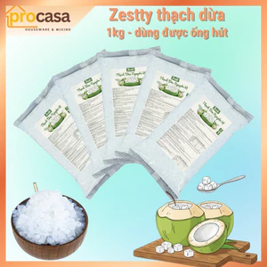 Thạch Dừa ZESTTY 1kg - Hạt nhỏ dùng được ống hút - Nguyên Vị Làm Topping, Nguyên Liệu Pha Chế, Đồ Ăn Vặt