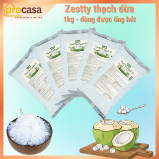 Thạch Dừa ZESTTY 1kg - Hạt nhỏ dùng được ống hút - Nguyên Vị Làm Topping, Nguyên Liệu Pha Chế, Đồ Ăn Vặt