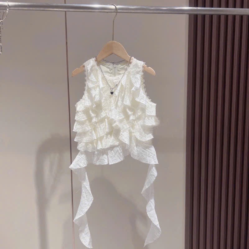 Sét đồ bé gái quần short lưng cao ,áo tầng bèo mẹ và bé ,sét đồ đi chơi du lịch