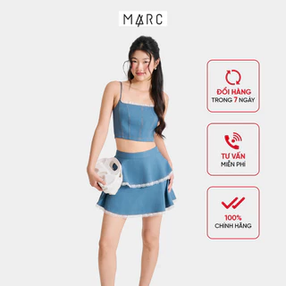 MARC FASHION Áo Croptop Phối Ren Viền Chỉ Nổi - TRSH051725
