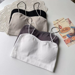 Áo bra nữ chất cotton co giãn tốt Áo lót 2 dây mút sẵn mỏng nhẹ kiểu basic màu trơn dễ phối đồ B7719