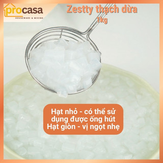 Thạch Dừa ZESTTY 1kg - Hạt nhỏ dùng được ống hút - Nguyên Vị Làm Topping, Nguyên Liệu Pha Chế, Đồ Ăn Vặt