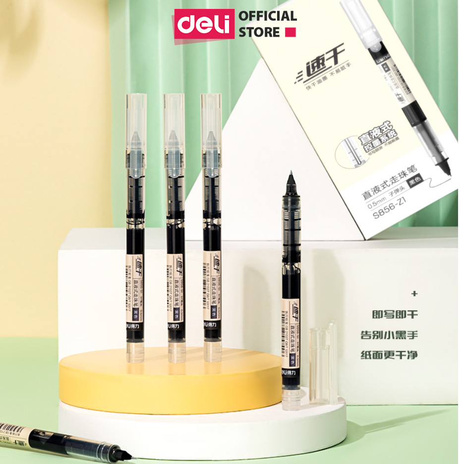 Bút Bi Nước Deli 0.5mm – Nhanh Khô, Ngòi Êm, Mực Đều – Viết Chép Kinh, Thư Pháp, Văn Phòng