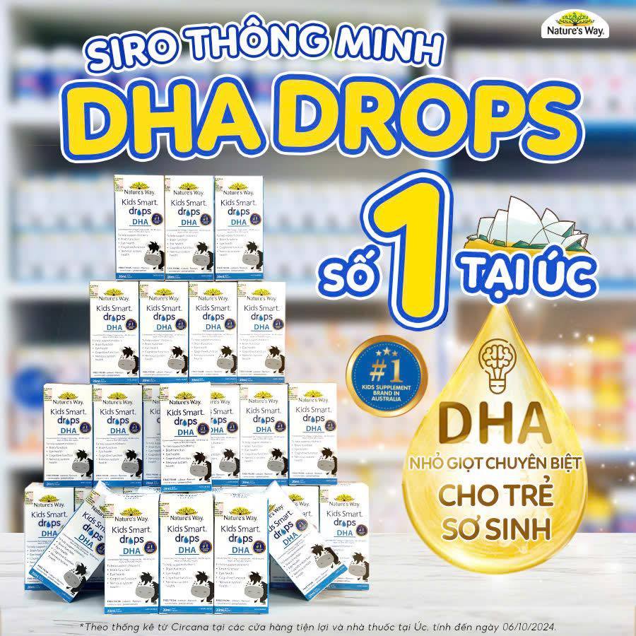DHA Nature's Way Kids Smart Drops Bổ Sung DHA EPA, Hỗ Trợ Bổ Não Và Mắt Cho Bé 20ml