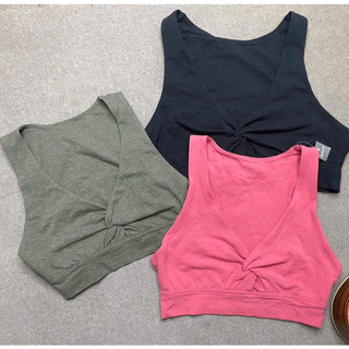 Áo tập thể thao, áo tập gym,yoga cho nữ nhún xoắn trước ngực - chất cotton mềm mại thấm hút mồ hôi