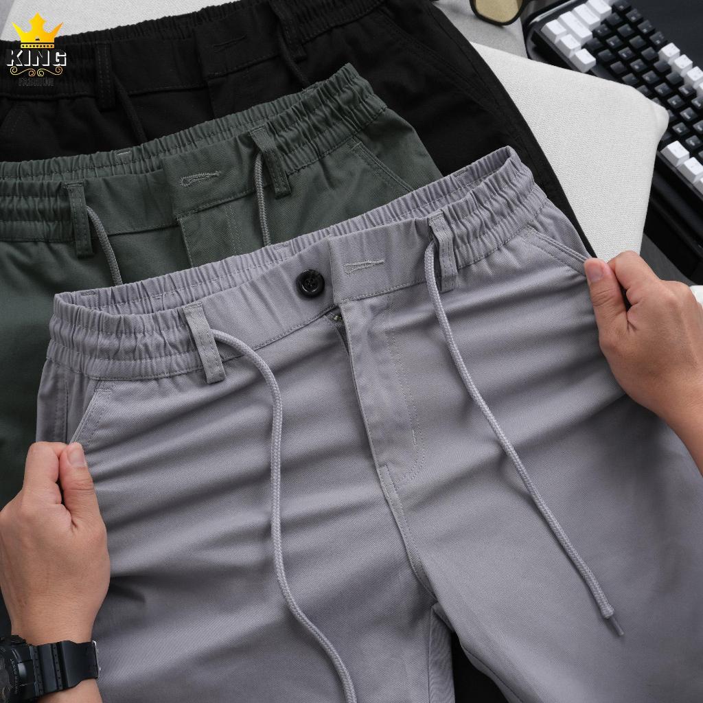 Quần Short Cao Cấp Lưng Thun KING FASHION Thiết Kế Dây Rút Có Khóa Kéo Vải Co Giãn Trẻ trung