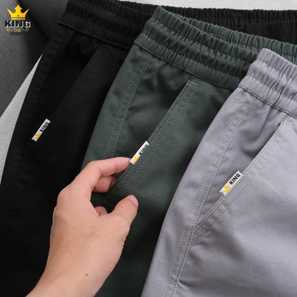Quần Short Cao Cấp Lưng Thun KING FASHION Thiết Kế Dây Rút Có Khóa Kéo Vải Co Giãn Trẻ trung