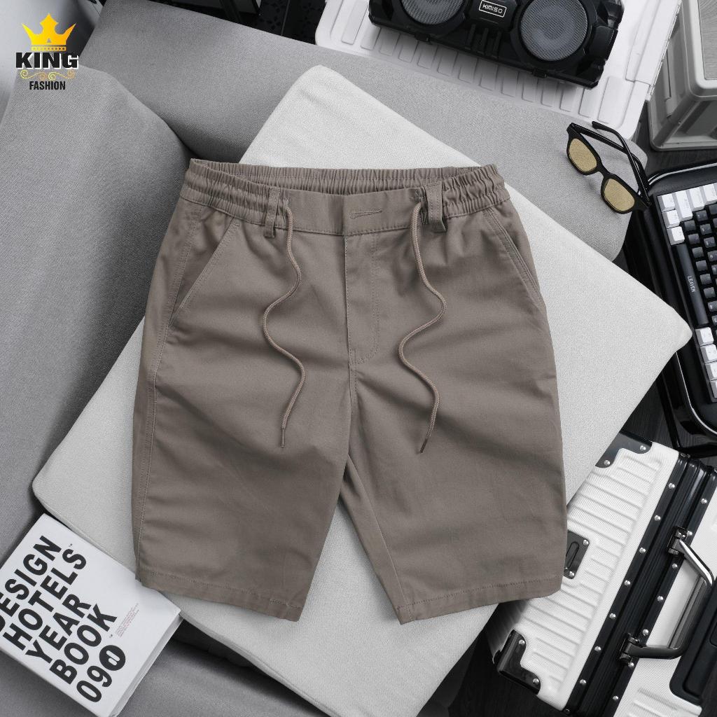 Quần Short Cao Cấp Lưng Thun KING FASHION Thiết Kế Dây Rút Có Khóa Kéo Vải Co Giãn Trẻ trung