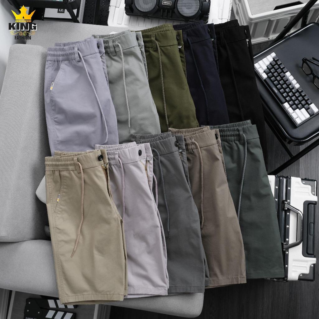 Quần Short Cao Cấp Lưng Thun KING FASHION Thiết Kế Dây Rút Có Khóa Kéo Vải Co Giãn Trẻ trung
