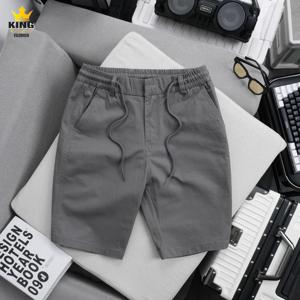 Quần Short Cao Cấp Lưng Thun KING FASHION Thiết Kế Dây Rút Có Khóa Kéo Vải Co Giãn Trẻ trung