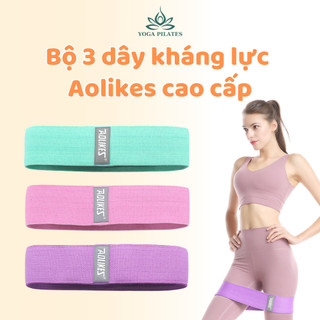 Bộ 3 dây kháng lực đàn hồi cao cấp Aolikes hỗ trợ tập mông,tập gym,tập Yoga 3 mức co giãn - 3604
