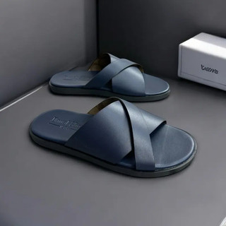 Dép Da Quai Chéo Nam DONATED , Quai Chéo Lệch Phá Cách, Đế Đúc Nguyên Khối [ XLL ] [ Xịn 6 ]