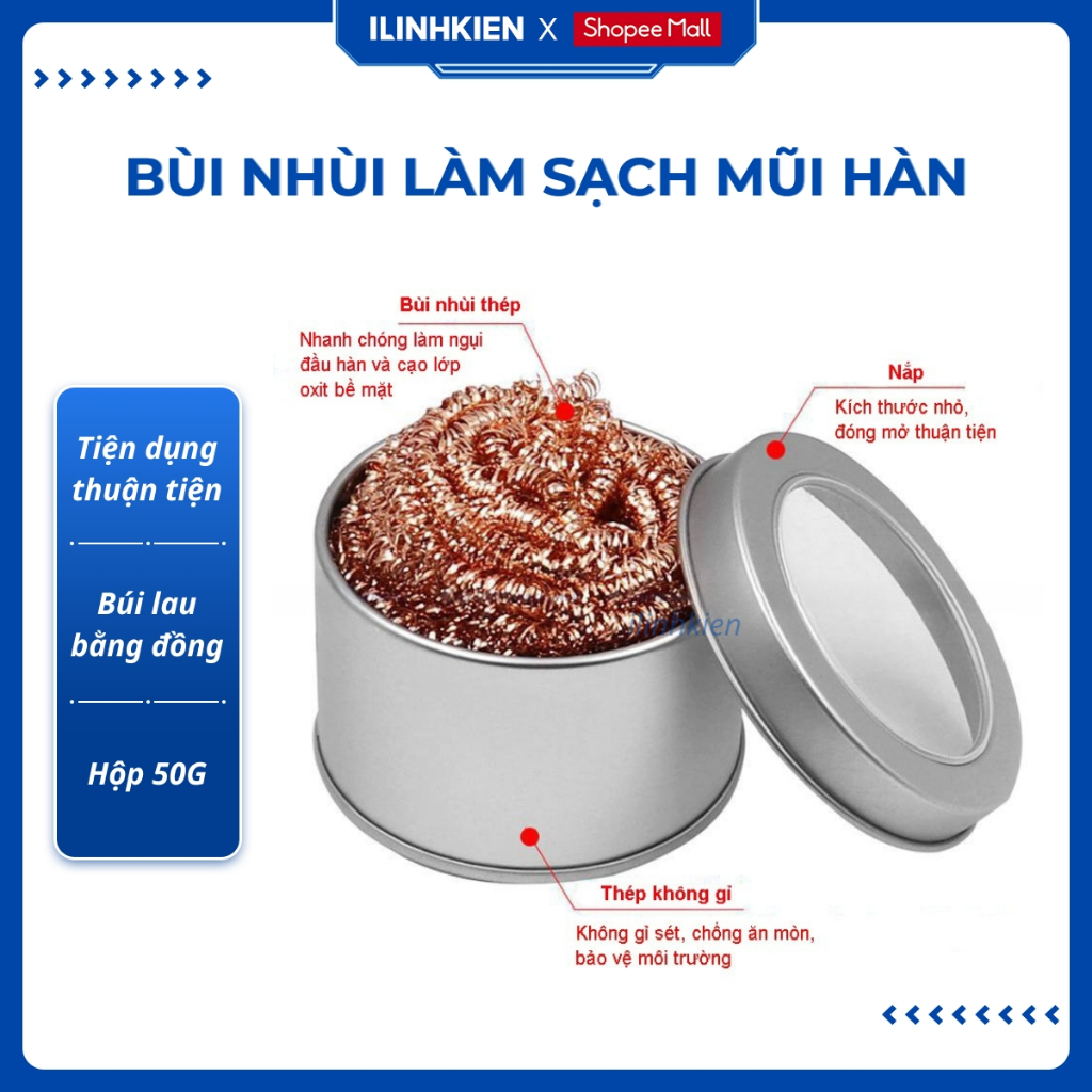 Bùi nhùi đồng làm sạch mũi hàn mỏ hàn 936 907 chuyên dụng đảm bảo chất lượng ilinhkien