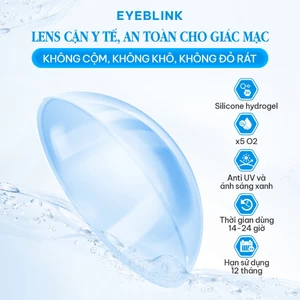 Kính Áp Tròng Cận Y Tế Cấp Ẩm Trong Suốt EYEBLINK cho MẮT NHẠY CẢM Chất Liệu Silicone Hydrogel 20h HSD 6/12 Tháng